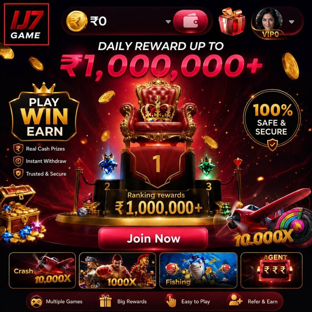 IJ7 Game platform showing a modern mobile gaming interface with engaging game options and smooth navigation.